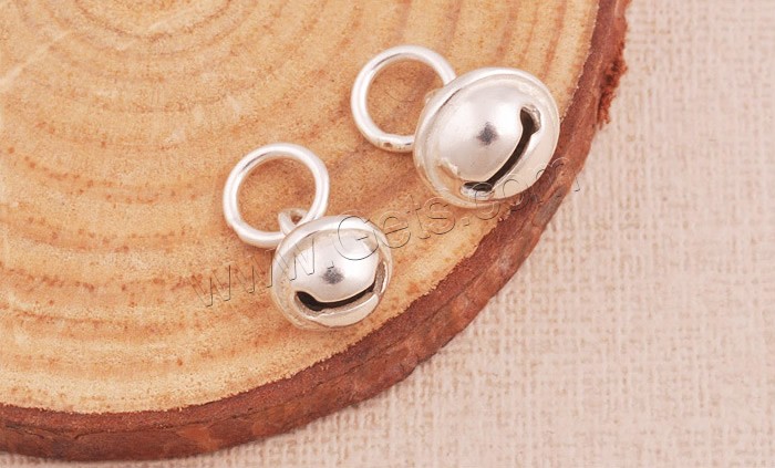 Sterling Silver Jingle Bell for Christmas Decoration, 925 Sterling Silver, different size for choice, Hole:Approx 4mm, Sold By PC