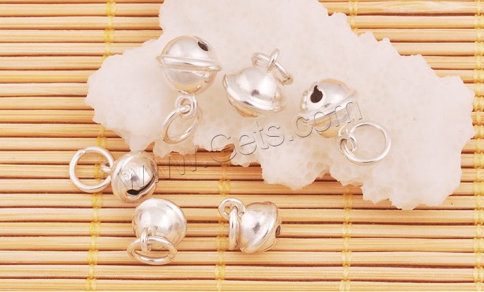 Sterling Silver Jingle Bell for Christmas Decoration, 925 Sterling Silver, different size for choice, Hole:Approx 4mm, Sold By PC