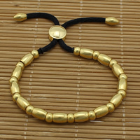 Bracelets en acier inoxydable, avec corde en nylon & silicone, Placage de couleur d'or, réglable  Environ 6.5-10 pouce, Vendu par brin