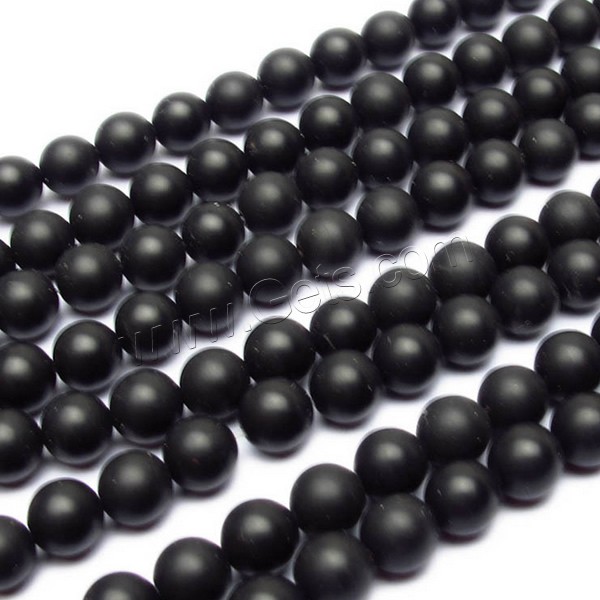 Natural Black Agate Beads, Round, different size for choice & frosted, Grade AAAAAA, Hole:Approx 1mm, Length:Approx 15.5 Inch, Sold By Strand