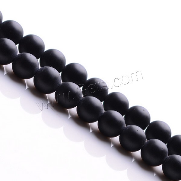 Natural Black Agate Beads, Round, different size for choice & frosted, Grade AAAAAA, Hole:Approx 1mm, Length:Approx 15.5 Inch, Sold By Strand