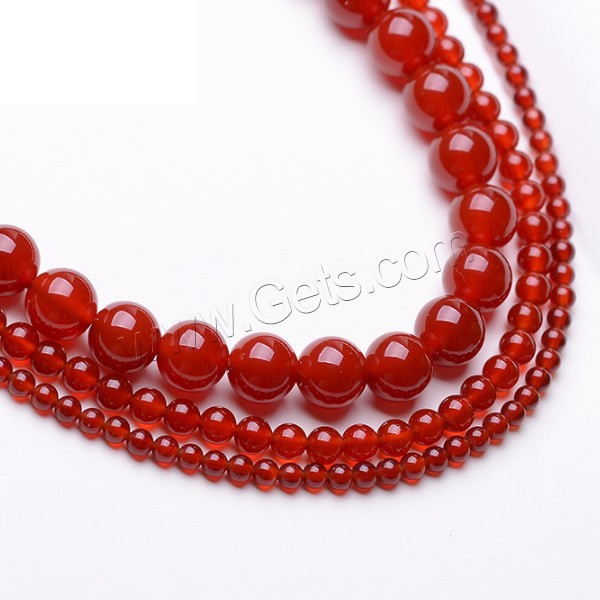 Natural Red Agate Beads, Round, different size for choice, Grade AAAAA, Hole:Approx 1mm, Length:Approx 15.5 Inch, Sold By Strand
