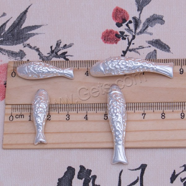 Sterling Silver Tube Beads, 99% Sterling Silver, Fish, different size for choice, Hole:Approx 1.8mm, Sold By PC