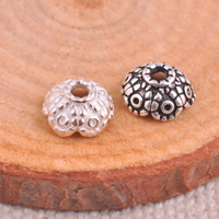 Chapeaux de perle en argent pur, argent sterling 925, fleur, couleurs mélangées Environ 2mm, Vendu par PC