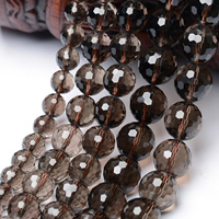 Natural Smoky Quartz Beads, Round & faceted, Grade AAAAA Approx 1mm Approx 15.5 Inch 