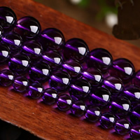 Natural Amethyst Beads, Round, February Birthstone  purple camouflage, Grade AAAAA Approx 1mm 