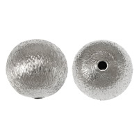 Messing gebürstete Perlen, rund, plattiert, keine, 14mm, Bohrung:ca. 2mm, 5000PCs/Tasche, verkauft von Tasche