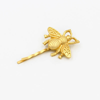 Hair Slide, Zinc Alloy, Insect, gold color plated, 60mm 
