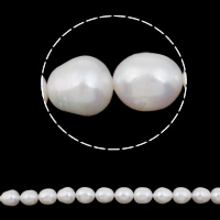 Potato Cultured Freshwater Pearl Beads, natural, white, Grade A, 12-16mm Approx 0.8mm .3 Inch 