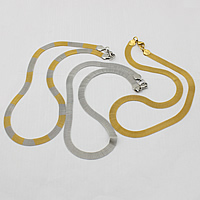 Halskette, Edelstahl, plattiert, Maschen-Kette, keine, 7mm, Länge:ca. 18 ZollInch, verkauft von Strang