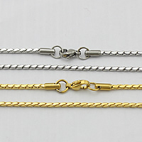 Mode Edelstahl Halskette Kette, plattiert, keine, 2x2mm, Länge:ca. 21.5 ZollInch, verkauft von Strang