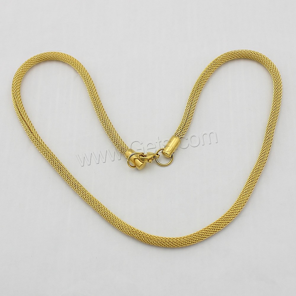 Stainless Steel Chain Necklace, plated, different length for choice & mesh chain, more colors for choice, 3mm, Sold By Strand