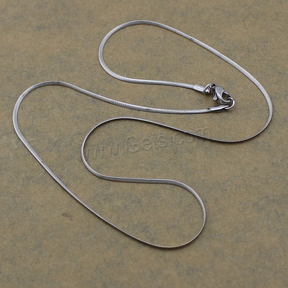 Fashion Stainless Steel Necklace Chain, different length for choice & herringbone chain, original color, 1.5mm, Sold By Strand