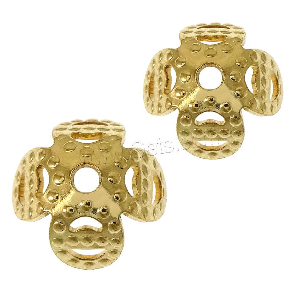 Медно-золото колпачок, Форма цветка, 14K золото заполненные & разный размер для выбора, отверстие:Приблизительно 1mm, продается PC