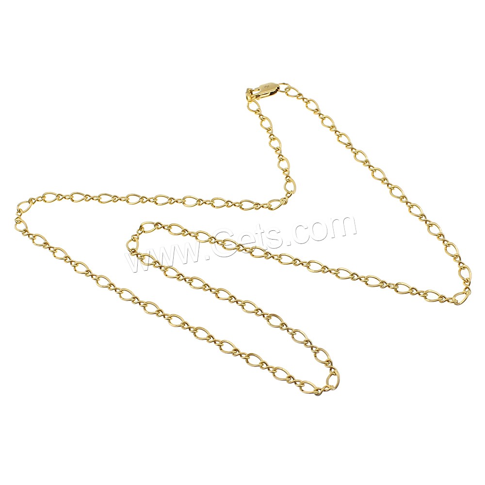 Медно-золото цепочка для ожерелья, 14K золото заполненные & различной длины для выбора, 4.5x3mm, 4x2mm, продается Strand
