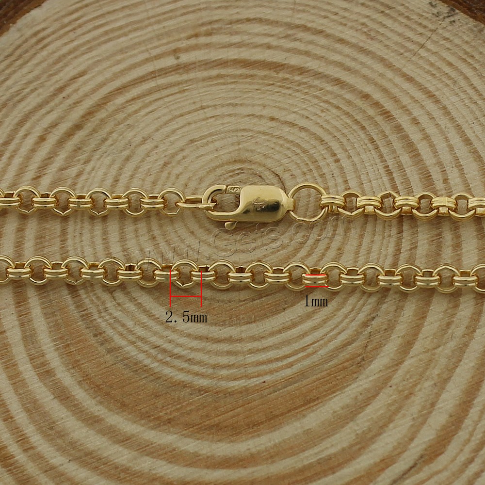 Медно-золото цепочка для ожерелья, 14K золото заполненные & различной длины для выбора & Роло цепь, 2.5x2.5x1mm, продается Strand