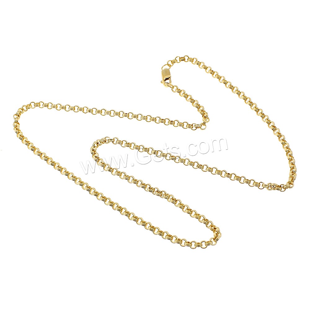 Медно-золото цепочка для ожерелья, 14K золото заполненные & различной длины для выбора & Роло цепь, 2.5x2.5x1mm, продается Strand