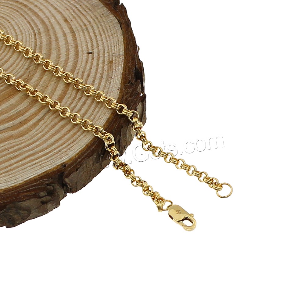 Gold Filled Necklace Chain, 14K gold-filled & different length for choice & rolo chain, 2.5x2.5x1mm, Sold By Strand