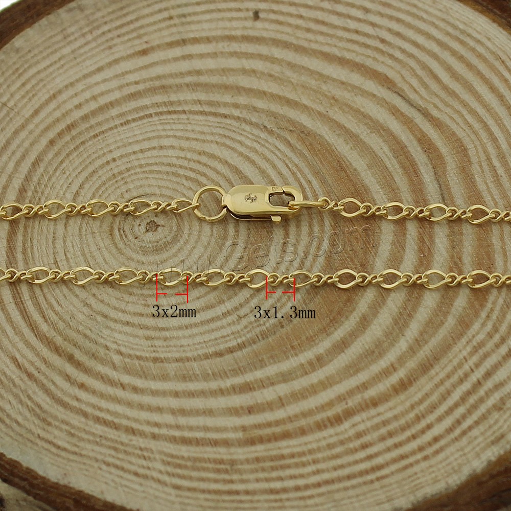 Медно-золото цепочка для ожерелья, 14K золото заполненные & различной длины для выбора, 3x2mm, 3x1.3mm, продается Strand
