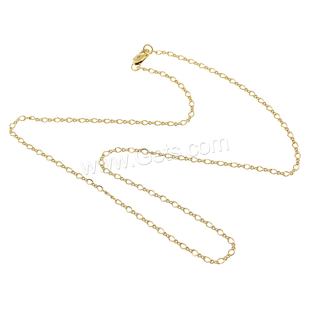 gold-gefüllt Halskette Gliederkette, 14K gefüllt & unterschiedliche Länge der Wahl, 3x2mm, 3x1.3mm, verkauft von Strang