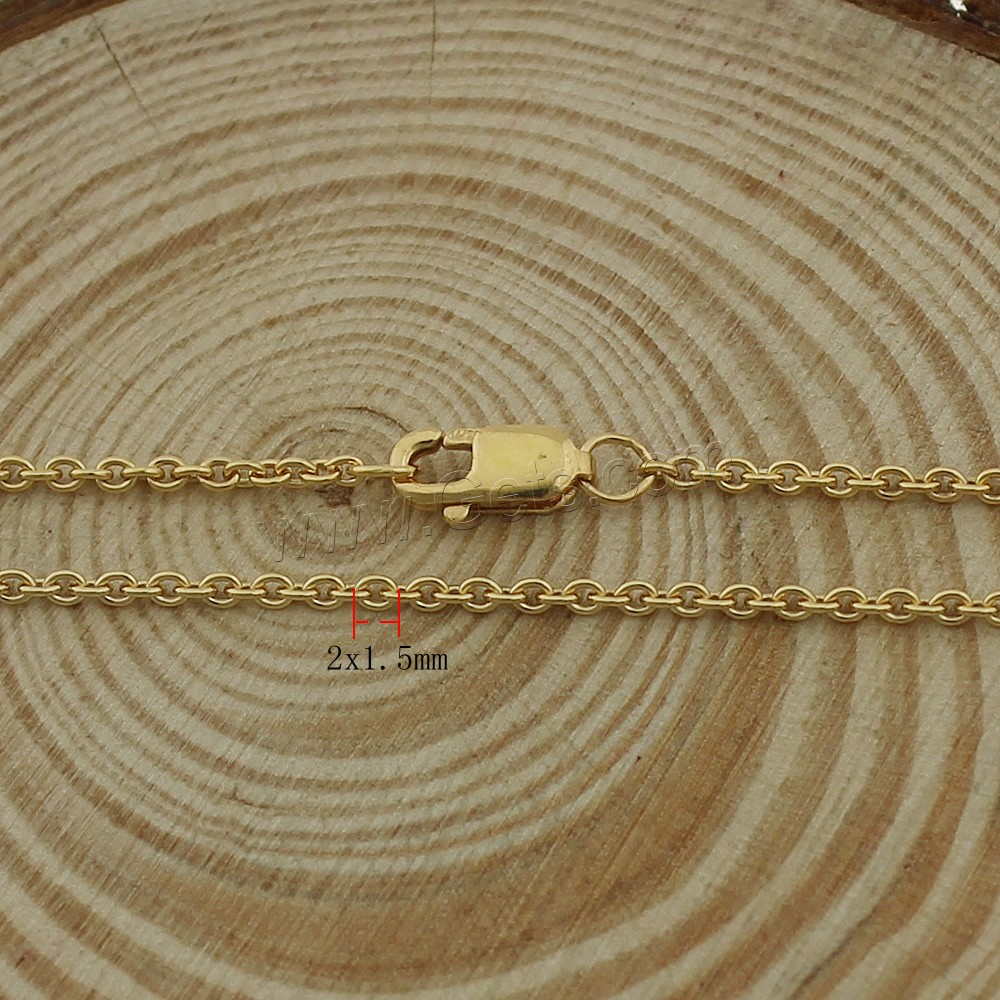 Doublé or collier de chaîne, 14K rempli & longueur différente pour le choix & chaîne ovale, 2x1.5mm, Vendu par brin