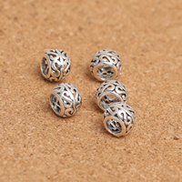 No Troll Thailand Sterling Silver European Beads, Drum, hollow Approx 6mm 