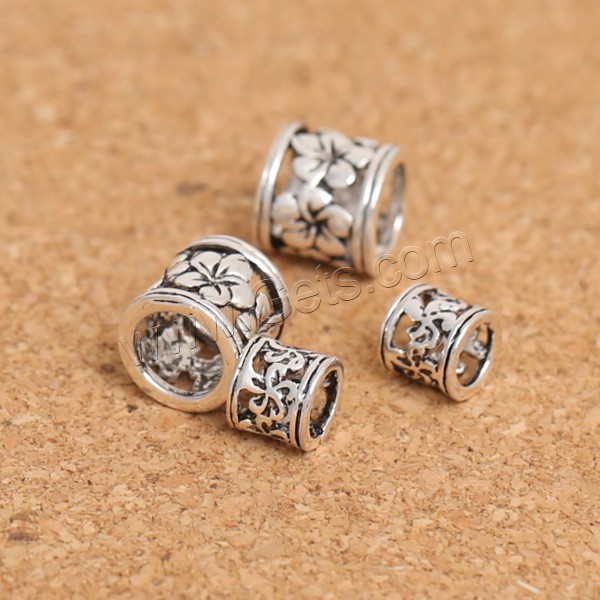 Thailand Sterling Silver Beads, Column, different size for choice & hollow, Sold By PC