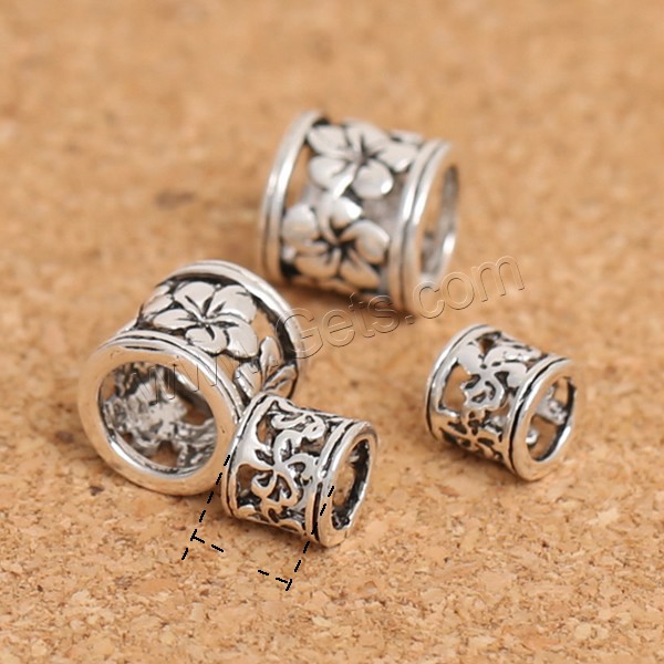 Thailand Sterling Silver Beads, Column, different size for choice & hollow, Sold By PC