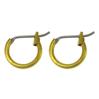 Messing Hoop Ohrringe, Kreisring, plattiert, keine, 11.5x11x1mm, verkauft von PC