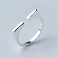 925 Sterling Silver Cuff Finger Ring, 2mm, US Ring 