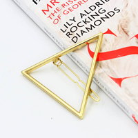 Hair Clip, Zinc Alloy, Triangle, gold color plated 