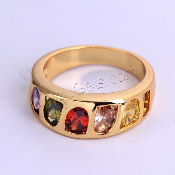 Zirkonia Messing Finger Ring, vergoldet, verschiedene Größen vorhanden & mit kubischem Zirkonia, 5mm, verkauft von PC