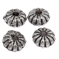Plastic Spacer Beads, Flower, antique silver color plated Approx 