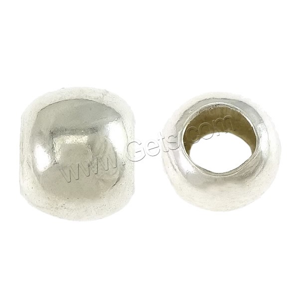 Sterling Silver Seamless Beads, 925 Sterling Silver, Drum, different size for choice, Hole:Approx 2.2-2.5mm, Sold By PC