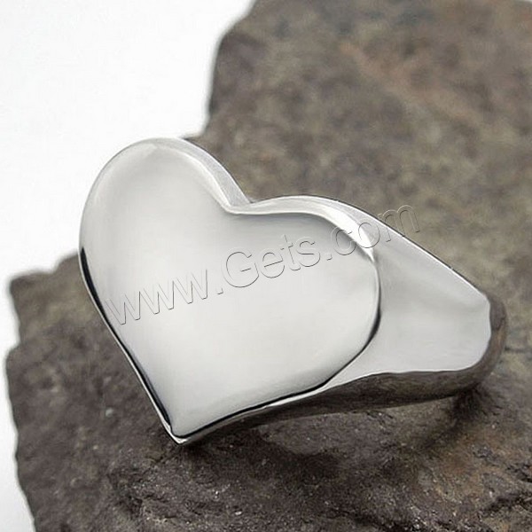 Edelstahl Fingerring, Herz, verschiedene Größen vorhanden, originale Farbe, 14.8mm, verkauft von PC