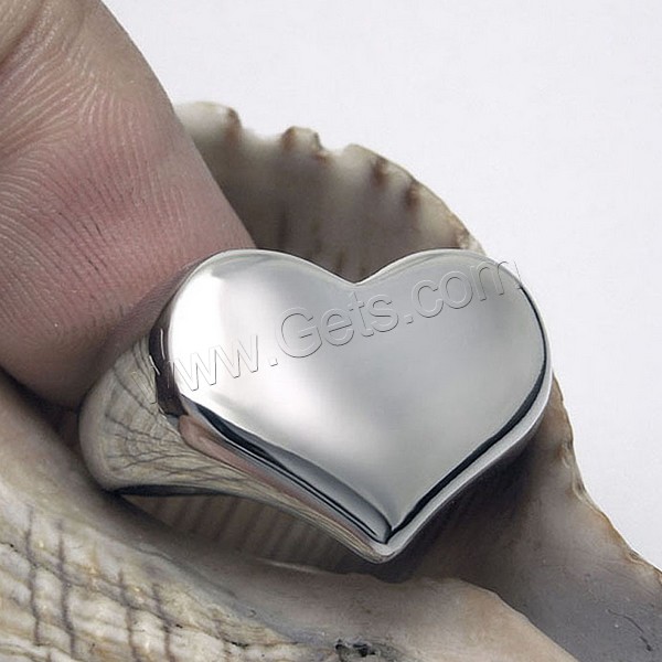 Кольцо из нержавеющей стали, нержавеющая сталь, Сердце, разный размер для выбора, оригинальный цвет, 14.8mm, продается PC