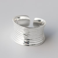 925 Sterling Silver Cuff Finger Ring, 13mm, US Ring 