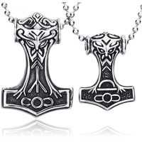 Stainless Steel Thor Hammer Pendant, 316L Stainless Steel, Hammer of Thor & blacken Approx 3-5mm 