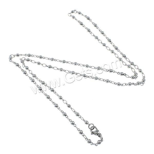 Stainless Steel Chain Necklace, different size for choice & bar chain, original color, Length:Approx 23 Inch, Sold By Strand