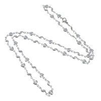 Stainless Steel Chain Necklace, bar chain, original color  Approx 22 Inch 