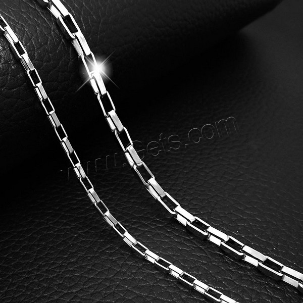 Fashion Stainless Steel Necklace Chain, different length for choice & different size for choice & rectangle chain, original color, Sold By Strand