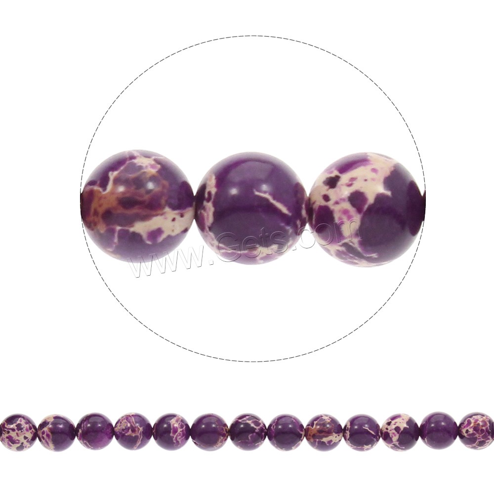 Eindruck Jaspis Perlen, Impression Jaspis, rund, natürlich, verschiedene Größen vorhanden, keine, Bohrung:ca. 1mm, Länge:ca. 15.5 ZollInch, verkauft von Strang
