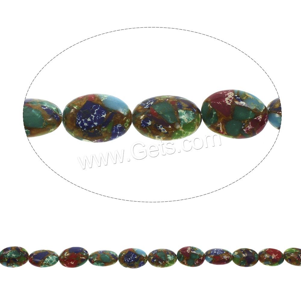 Mosaic Turquoise Beads, Flat Oval, different size for choice, Hole:Approx 1mm, Length:Approx 15.5 Inch, Sold By Strand