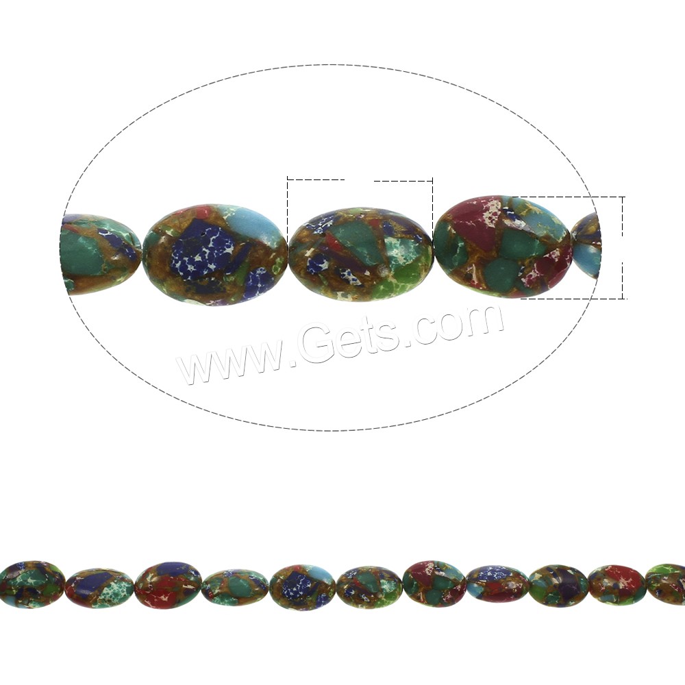 Mosaic Turquoise Beads, Flat Oval, different size for choice, Hole:Approx 1mm, Length:Approx 15.5 Inch, Sold By Strand