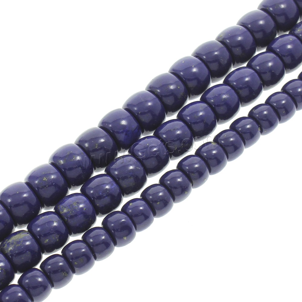 Synthetische Lapis Lazuli Perlen, synthetischer Lapis, Trommel, verschiedene Größen vorhanden, Bohrung:ca. 1mm, Länge:ca. 15.5 ZollInch, verkauft von Strang