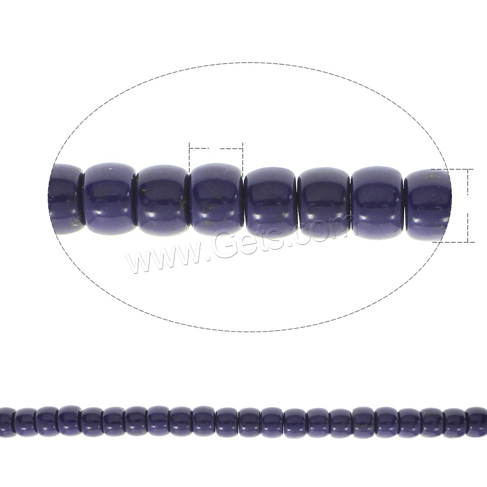 Synthetische Lapis Lazuli Perlen, synthetischer Lapis, Trommel, verschiedene Größen vorhanden, Bohrung:ca. 1mm, Länge:ca. 15.5 ZollInch, verkauft von Strang