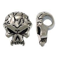 Stainless Steel European Beads, Skull, without troll & blacken Approx 5mm 
