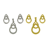 Fashion Stainless Steel Jewelry Sets, pendant & earring, Teardrop, plated Approx 