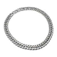 Stainless Steel Chain Necklace, curb chain & for man, original color Approx 23 Inch 
