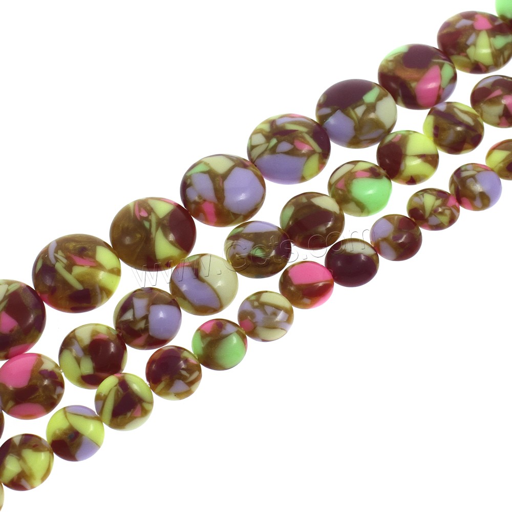 Mosaik Türkis Perlen, flache Runde, verschiedene Größen vorhanden, Bohrung:ca. 1.5mm, Länge:ca. 15.5 ZollInch, verkauft von Strang